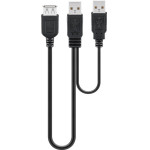 Goobay Usb 2.0 Hi-Speed Dual-Power Cable, Black - (93353)