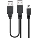 Goobay Usb 2.0 Hi-Speed Dual-Power Cable, Black - (93587)