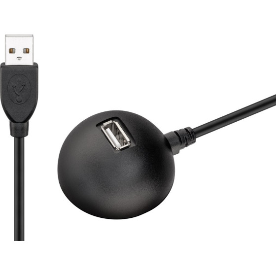 Goobay Usb 2.0 Hi-Speed Extension Cable With Desktop Stand, Black - (68913)