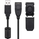 Goobay Usb 2.0 Hi-Speed Extension Cable With Securing Clip, Black - (93284)