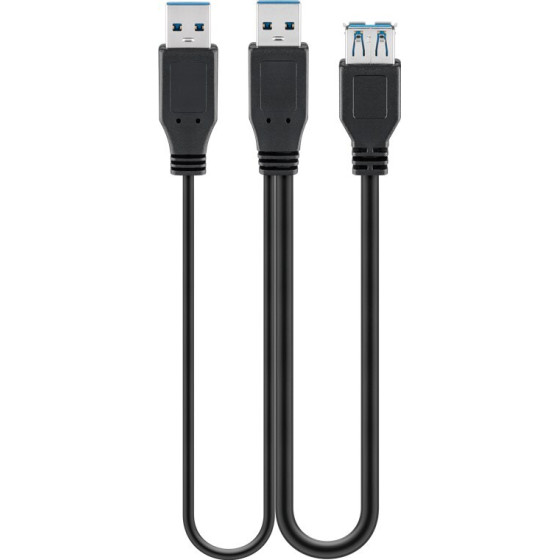 Goobay Usb 3.0 Dual Power Superspeed Cable, Black - (95749)