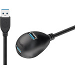 Goobay Usb 3.0 Superspeed Extension Cable With Desktop Foot, Black - (95918)