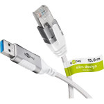 Goobay USB-A 3.0 To RJ45 Ethernet Cable, Slim, 15 m - (74384)
