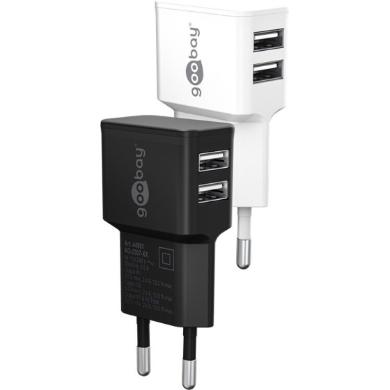Goobay USB-A Dual Charger (12 W) White - (44952)