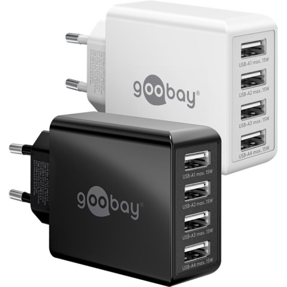 Goobay USB-A Multiport Charger (30 W) White - (44962)