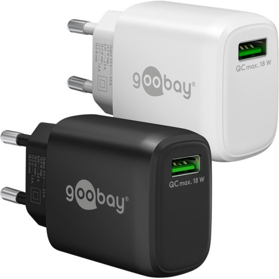 Goobay USB-A Qc Fast Charger (18 W) Black - (61671)