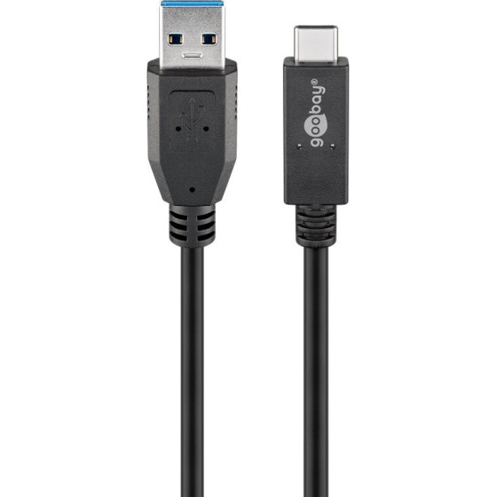 Goobay USB-C(TM) Cable Usb 3.2 Gen 2, 3 A, 0.5 m, Black - (41073)