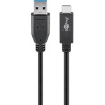 Goobay USB-C(TM) Cable Usb 3.2 Gen 2, 3 A, 1 m, Black - (41074)