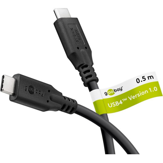 Goobay USB-C(TM) Cable, USB4(TM), 240 W, 20 Gbit/s, Power Delivery, 0.5 m - (74186)