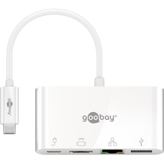 Goobay USB-C(TM) Multiport Adapter To HDMI(TM) And Ethernet, PD, White - (62105)