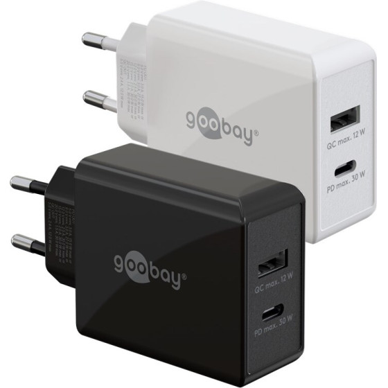 Goobay USB-C(TM) Pd Dual Fast Charger (30 W) White - (61674)