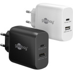 Goobay USB-C(TM) Pd Gan Dual Fast Charger (65 W) White - (65410)