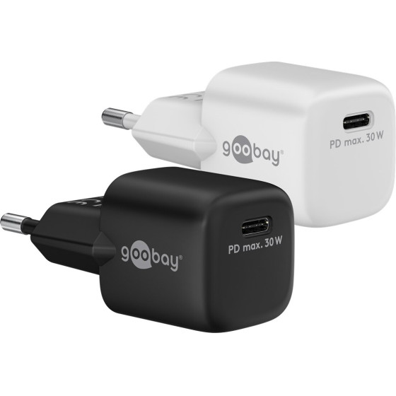 Goobay USB-C(TM) Pd Gan Fast Charger Nano (30 W) Black - (59715)