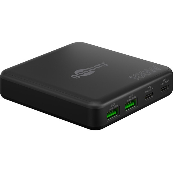 Goobay USB-C(TM) Pd Gan Multiport Desktop Charger (100 W) Black - (70764)