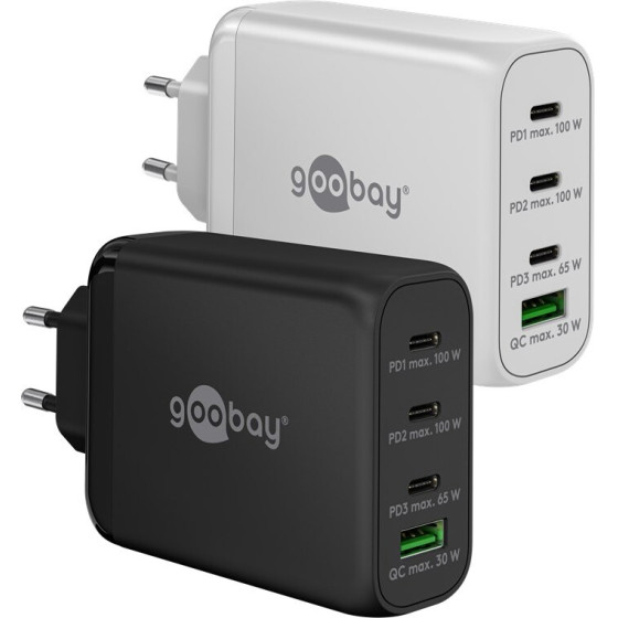 Goobay USB-C(TM) Pd Gan Multiport Fast Charger (100 W) Black - (65555)