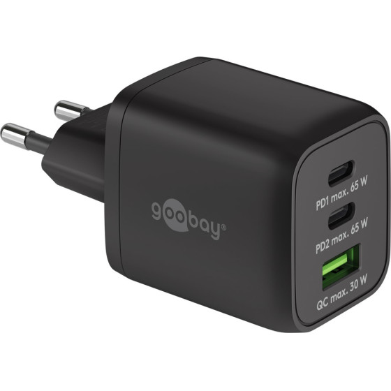 Goobay USB-C(TM) Pd Gan Multiport Fast Charger Nano (65 W) Black - (64753)