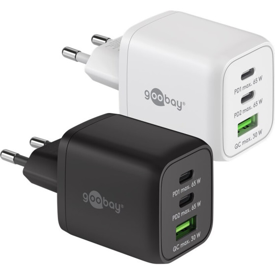 Goobay USB-C(TM) Pd Gan Multiport Fast Charger Nano (65 W) White - (64754)