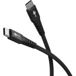 Goobay USB-C(TM) Supersoft Textile Cable With Metal Plugs, 1 m, Black - (73953)