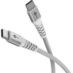Goobay USB-C(TM) Supersoft Textile Cable With Metal Plugs, 1 m, White - (70193)