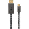 Goobay USB-C(TM) To DisplayPort(TM) Textile Cable 4K @ 60 Hz, 2 m, black;Silver - (75708)