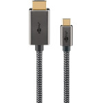 Goobay USB-C(TM) To HDMI(TM) Textile Cable 4K @ 60 Hz, 2 m, black;Silver - (75700)