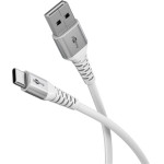 Goobay USB-C(TM) To USB-A Supersoft Textile Cable With Metal Plugs, 1 m, White - (74530)