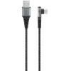 Goobay USB-C(TM) To USB-A Textile Cable With Metal Plugs (Space Grey/Silver), 90�, 2 m - (64657)