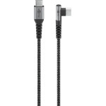 Goobay USB-C(TM) To USB-C(TM) Textile Cable With Metal Plugs (Space Grey/Silver), 90�, 1 m - (64659)