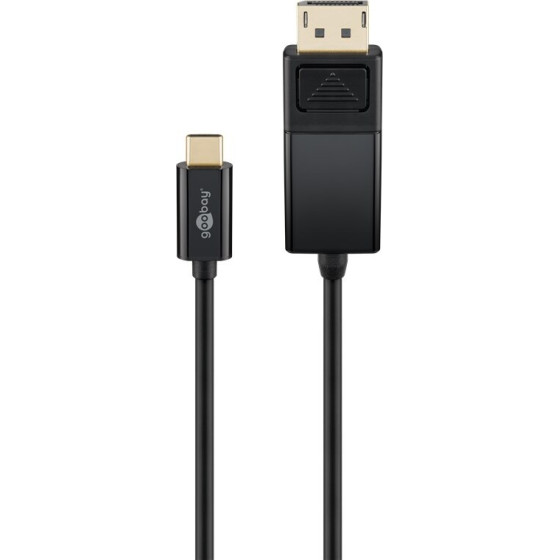 Goobay USB-C(TM)- DisplayPort(TM) Adapter Cable (4K 60 Hz), 1.20 m, Black - (79295)