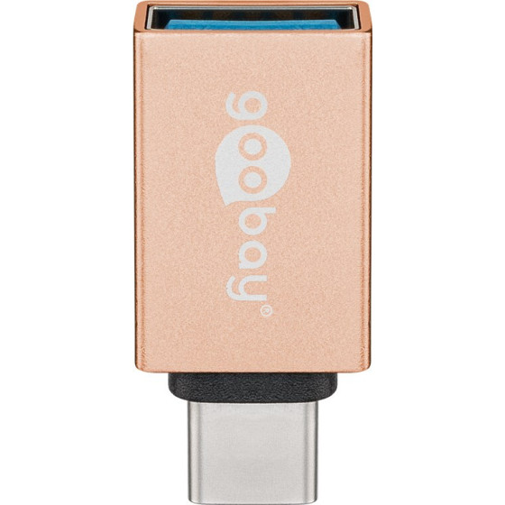 Goobay USB-C(TM)/USB-A 3.0 Otg Superspeed Adapter For Charging Cables, Gold - (56622)