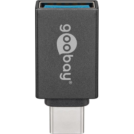 Goobay USB-C(TM)/USB-A 3.0 Otg Superspeed Adapter For Charging Cables, Grey - (56621)