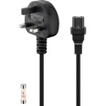 Goobay Uk Mains Connection Cable, 1.5 m, Black, (2*0.75 mm�) - (45785)