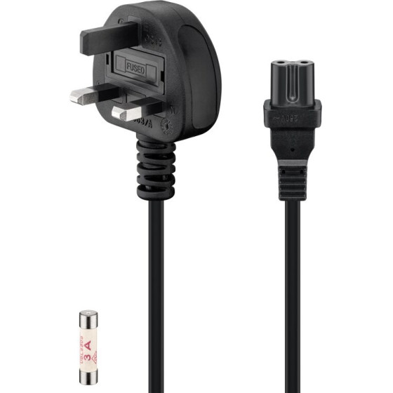 Goobay Uk Mains Connection Cable, 1.5 m, Black, (2*0.75 mm�) - (45785)