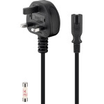 Goobay Uk Mains Connection Cable, 1.8 m, Black, (2*0.75 mm�) - (93959)
