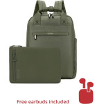Golla Set of Backpack and Laptop Sleeve 14 Inch, Green