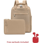Golla Set of Backpack and Laptop Sleeve 15 Inch, Coffee