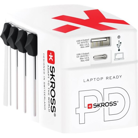 Skross Travel Adapter World Usb Charger AC45PD