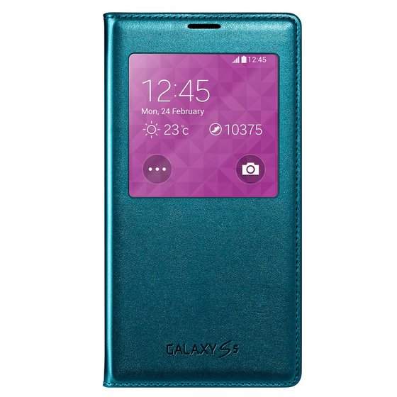 ���� SAMSUNG GALAXY S5 EF-WG900 S-VIEW TURQUOISE ORIGINAL