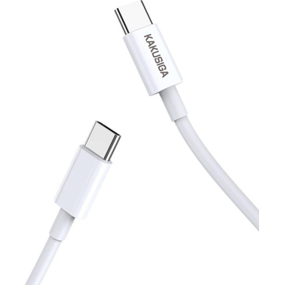 Kakusiga ������� USB-C �� USB-C KSC-653, 100W, 480Mbps, 25cm, ����� - (KSC-653-CC-WH)