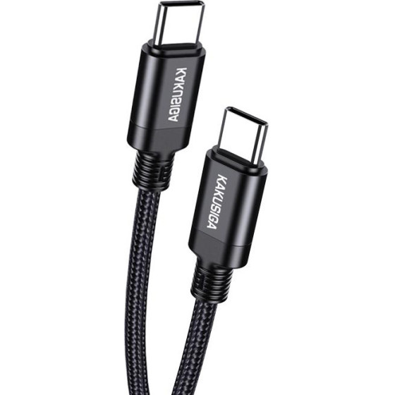 Kakusiga ������� USB-C �� USB-C KSC-970, 60W, 480Mbps, 1m, ����� - (KSC-970-CC-BK)