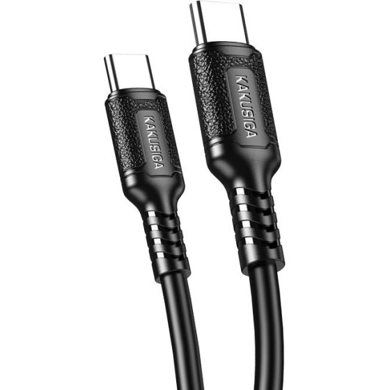 Kakusiga ������� USB-C �� USB-C KSC-984, ���������, 60W, 480Mbps, 1m, ����� - (KSC-984-CC-BK)