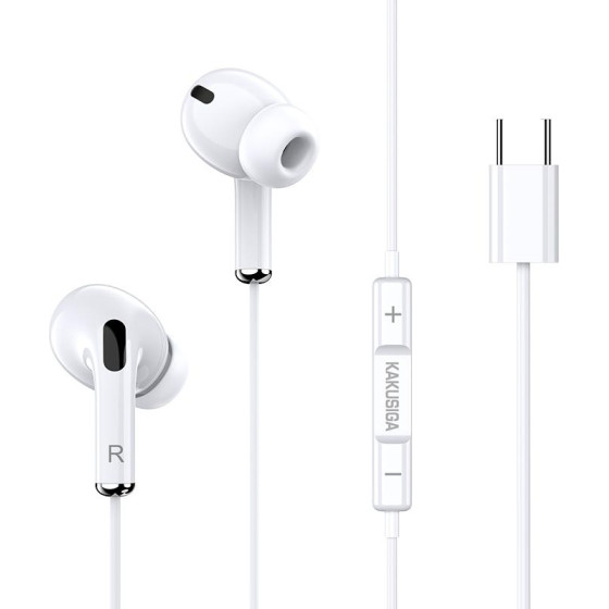 Kakusiga Earphones �� ��������� USB-C �������, 14.2mm, 1.2m, ����� - (KSC-727)