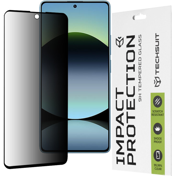 Techsuit - 111D Privacy Full Glue - Xiaomi Redmi Note 14S - Black