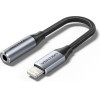 Vention Cotton Braided Lightning Male To 3.5MM Earphone Jack Adapter Aluminum Alloy Type - (BMBHA)