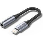 Vention Cotton Braided Lightning Male To 3.5MM Earphone Jack Adapter Aluminum Alloy Type - (BMBHA)
