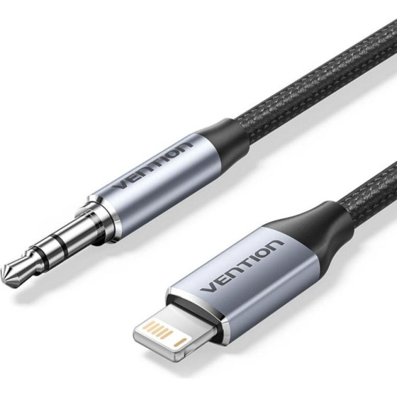 Vention Cotton Braided Lightning Male To 3.5MM Male Cable Aluminum Alloy Type - (BMCHF)