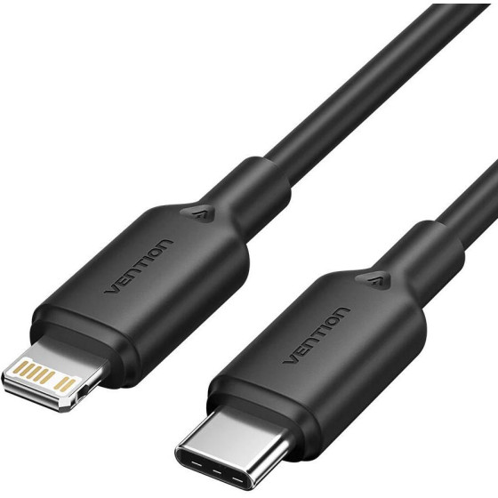 Vention Type-C Male To Lightning Male 3A Cable 2M Black Pvc Type - (LAKBH)