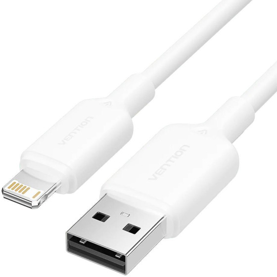 Vention Usb 2.0 A Male To Lightning Male 2.4A Cable 1M White Pvc Type - (LAMWF)