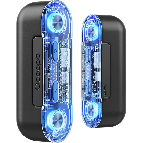 Ocoopa - Hand Warmer UT2s GamerPRO (UT4103-BK) - Type-C, with Power Bank, RGB Lights, Magnetic, MagTwins, 2x 5000mAh - Black