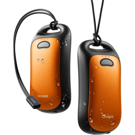 Ocoopa - Hand Warmer UT4 Urban (UT3061- OG) - USB-C, IP45, Adjustable Heat, Magnetic, with Strap, 2x 3000mAh - Orange